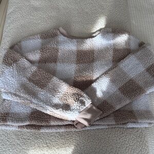 Forever 21 Checkered Sweater - Cream and Brown